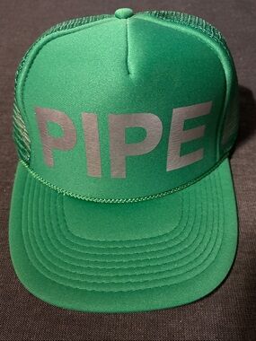 Green 'PIPE' Trucker Hat - Casual Mesh Cap